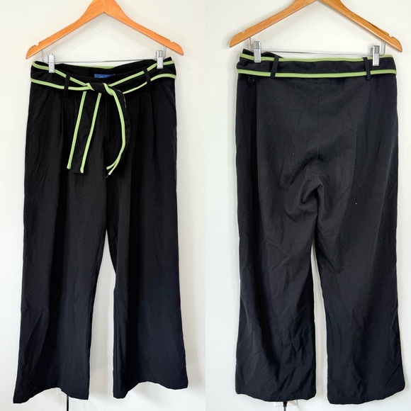Skunkfunk Wide Leg Belted Black Pants - Picture 1 of 6